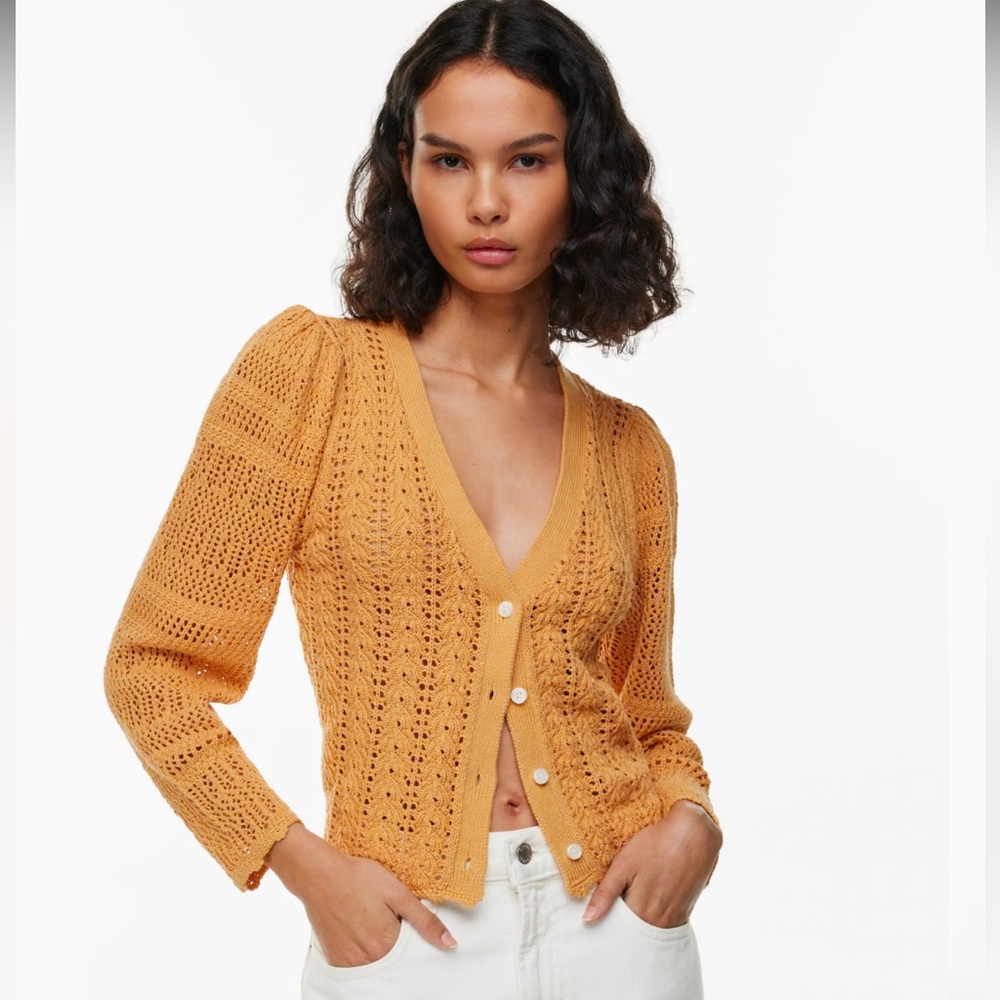 Aritzia Wilfred Splendour Cardigan, Apricot Peach, XS
